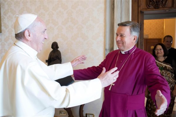 Pope Francis and Archbishop Sir David Moxon